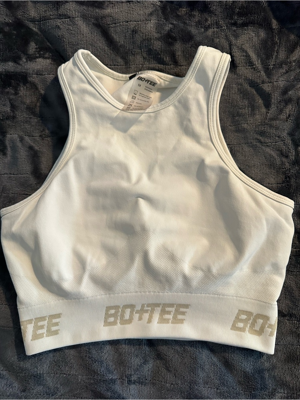 BO+TEE Women's White High-Neck Sports Bra